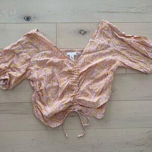 H&M Floral Crop Top - Pink and Yellow